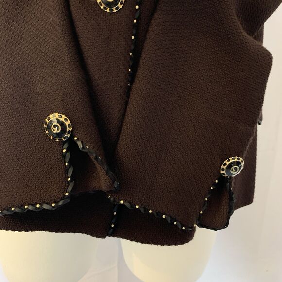 VTG St. John Collection Marie Gray Womens Sz. 4 Brown Button Jacket Blazer USA - Picture 6 of 12